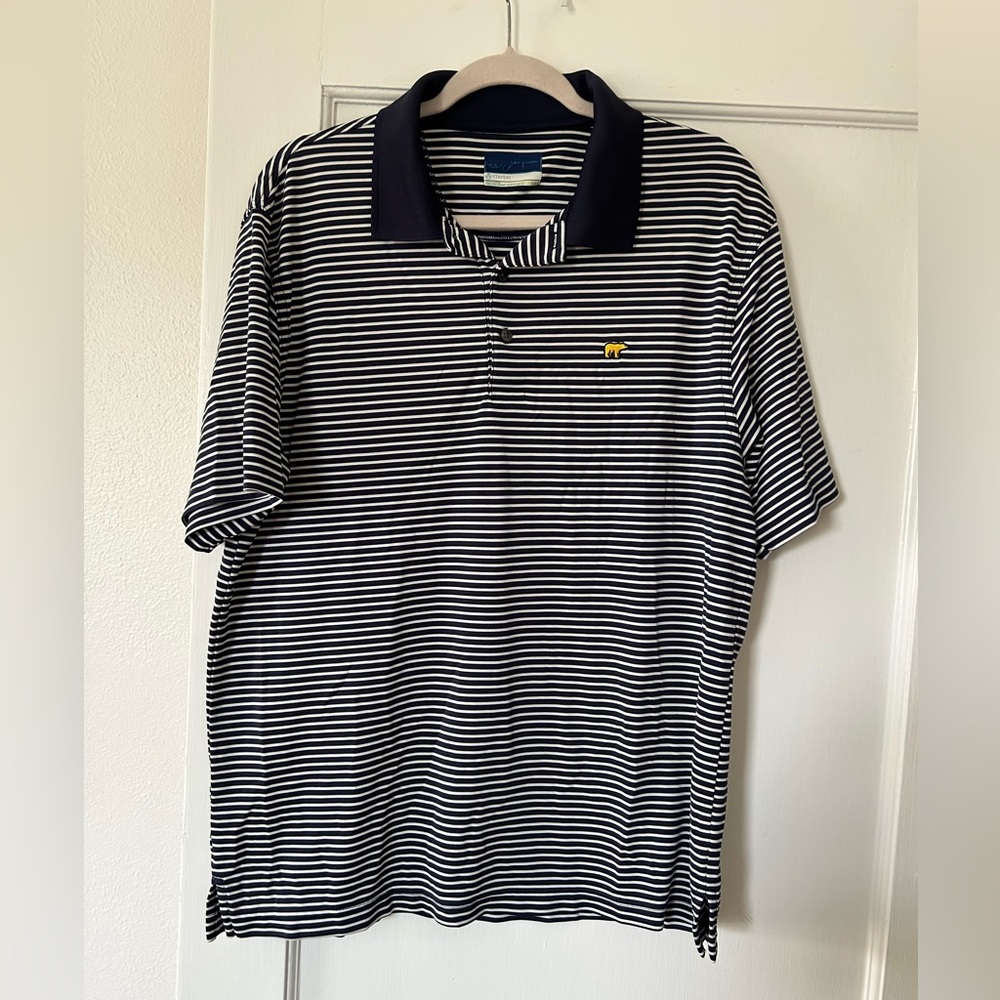 Jack Nicklaus Men's Navy Striped Polo Shirt